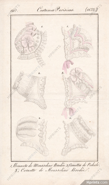 Le Journal des Dames et des Modes 1817 Costume Parisien N°1633