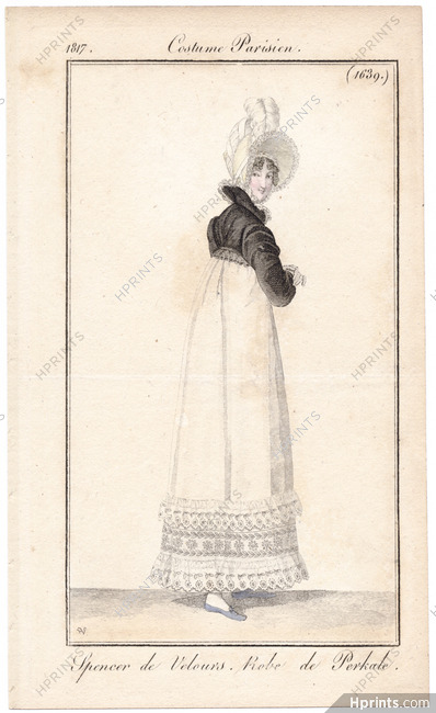 Le Journal des Dames et des Modes 1817 Costume Parisien N°1639 Horace Vernet