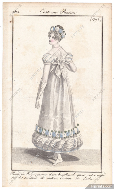 Le Journal des Dames et des Modes 1819 Costume Parisien N°1794
