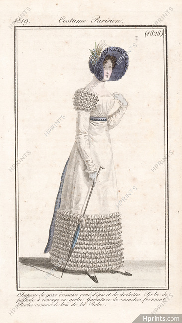 Le Journal des Dames et des Modes 1819 Costume Parisien N°1828