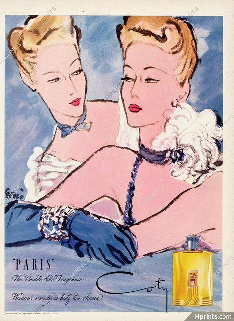Coty (Perfumes) 1943 "Paris", Eric