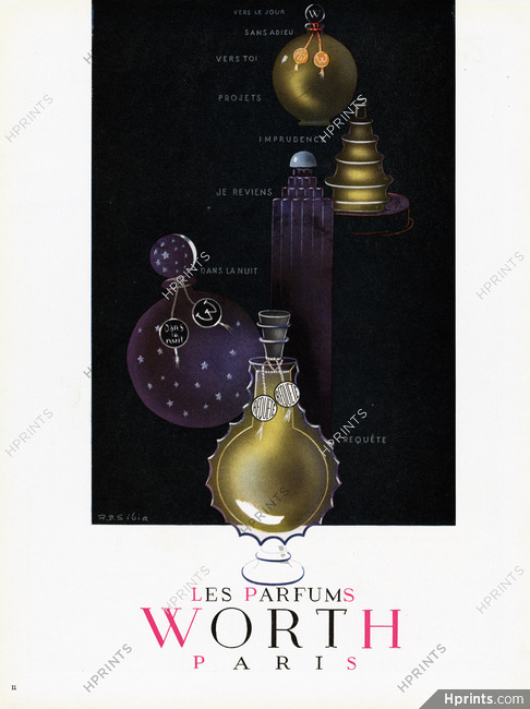 Worth (Perfumes) 1947 Requête, Dans La Nuit, Je Reviens... R. B. Sibia