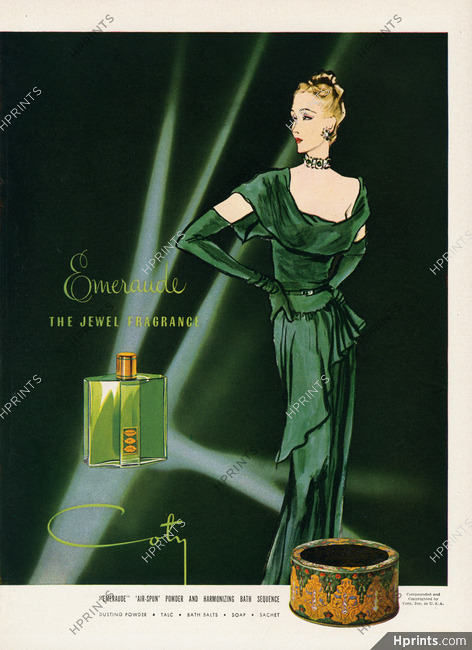 Coty (Perfumes) 1945 "Emeraude" The Jewel Fragrance, Eric