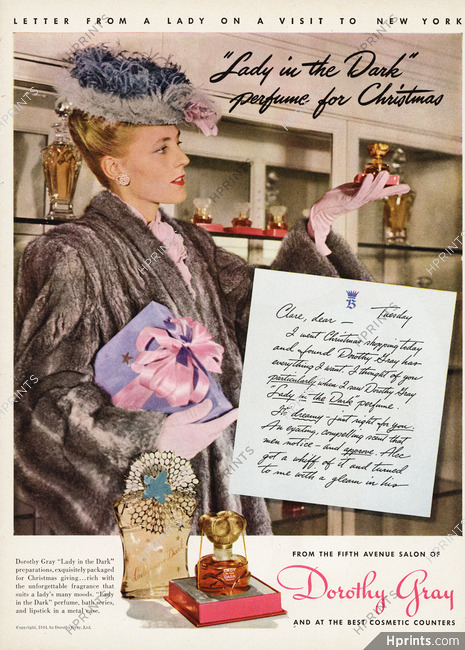 Dorothy Gray (Perfumes) 1944 "Lady in the Dark"