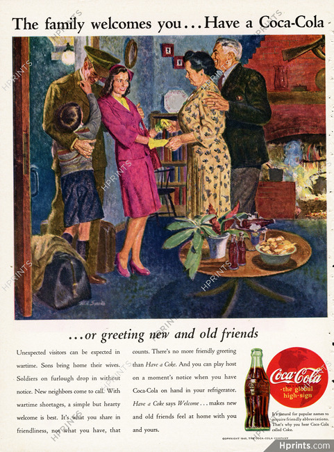 Coca-Cola 1945 Family Welcomes You