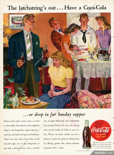 Coca-Cola 1945 The latchstring's out, Gustavson