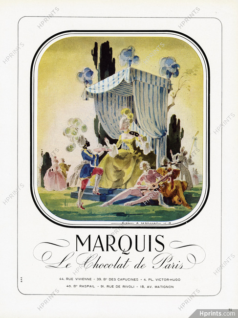 Marquis (Chocolates) 1948 Jean Adrien Mercier, 18th Century Costumes