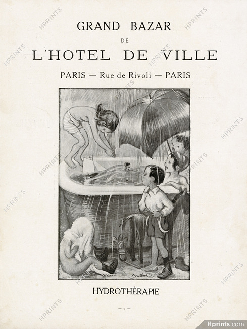 Grand Bazar de l'Hotel de Ville (BHV) 1913 Hydrothérapie, Poulbot