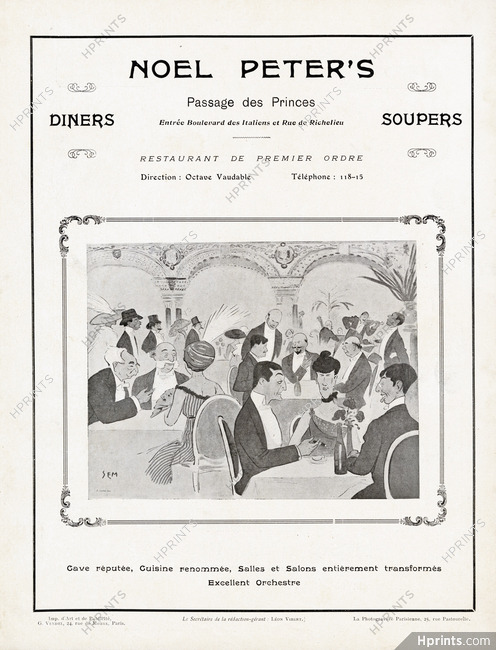 Noel Peter's (Restaurant) 1913 Passage des Princes, SEM