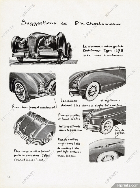 Delahaye 1946 Type 175, Suggestions de Philippe Charbonneaux