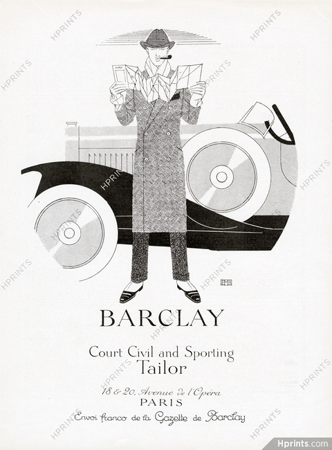 Barclay (Men's Clothing) 1925 Bernard Boutet de Monvel