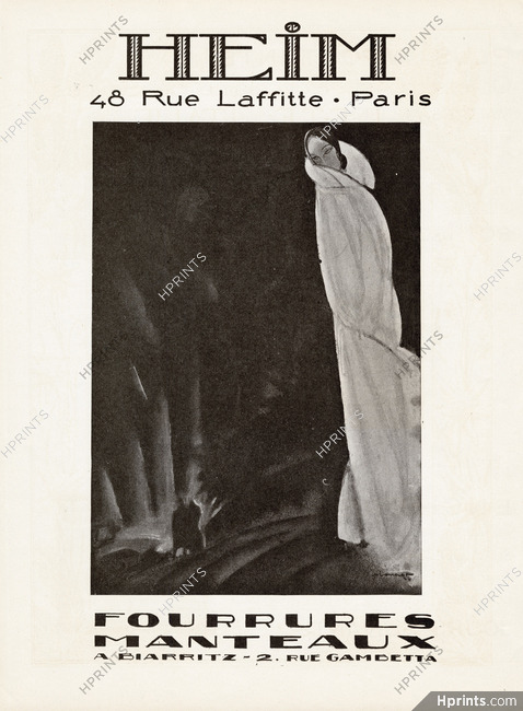 Heim (Fourrures) 1925 Charles Loupot, Art Deco