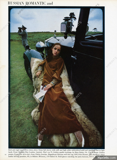 Christian Dior London 1967 Siberian wolf skin rug by Hermès, Photo Jean-Loup Sieff