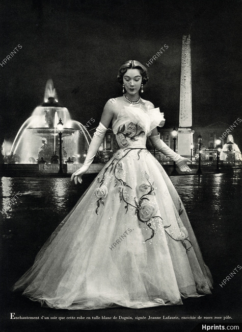 Jeanne Lafaurie 1958 Place de la Concorde, Evening Dress, Dognin