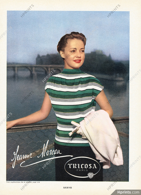 Tricosa 1954 Jeanne Moreau, Pont des Arts, Pont Neuf
