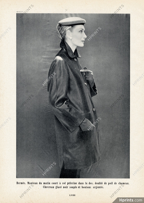Hermès 1954 Manteau en cuir, Chevreau glacé, Photo Bukzin