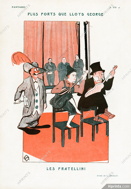 Plus forts que Lloyd George — Les Fratellini, 1923 - L. Merlin The Fratellini Circus, Clown