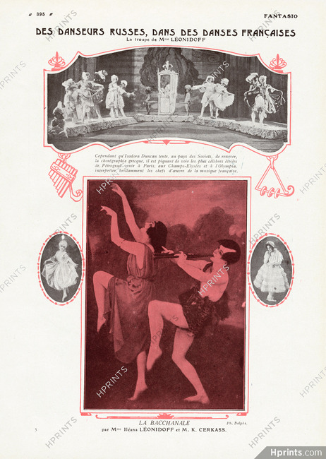 Ileana Leonidoff & M.K. Cerkass 1923 La Bacchanale Russian Dancers