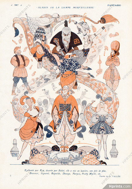 Aladin ou La Lampe Merveilleuse, 1919 - Armand Vallée Oriental, Rip, Bakst, Brasseur, Signoret, Reynolds, Dourga, Parysis, Pretty Myrtil