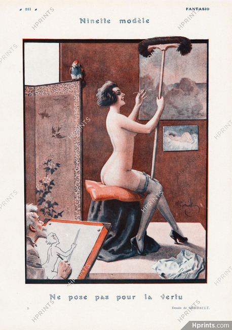 Ninette Modèle — Ne pose pas pour la vertu, 1922 - Henry Gerbault Sexy Nude Model, Painter