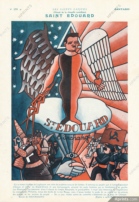 Saint Édouard, 1925 - Louis Touchagues Édouard Herriot Caricature