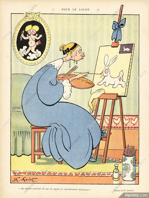 Henri Avelot 1910 Painter, Rabbit