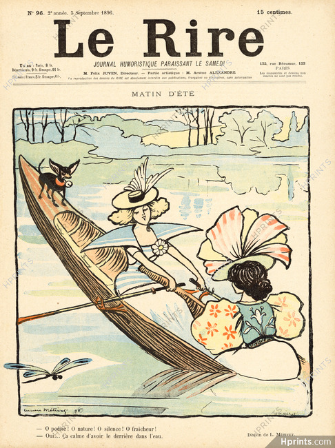 Matin d'été, 1896 - Lucien Métivet Canoe ride, Elegants, Chihuahua dog