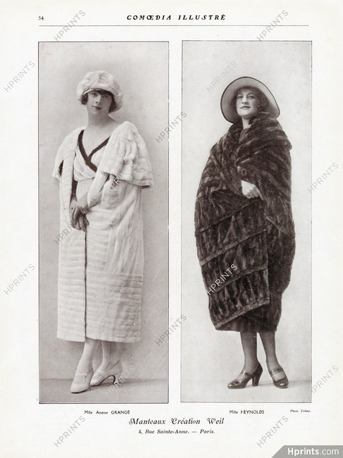 Weil 1912 Anette Grange, Miss Reynolds, Fur Coat