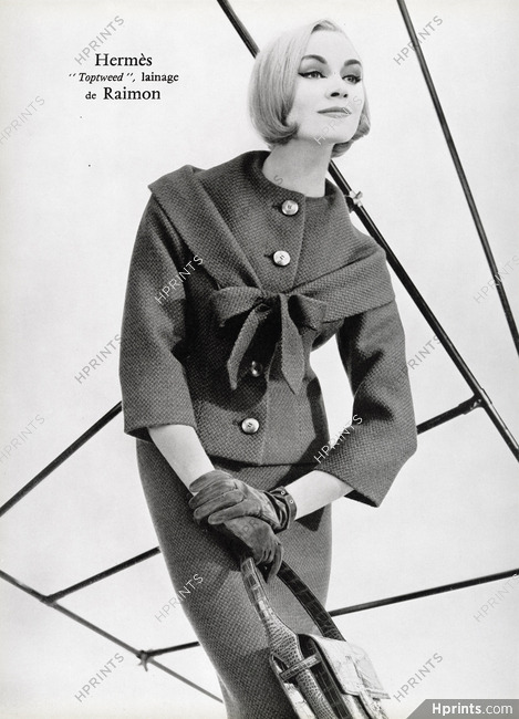 Hermès (Couture) 1957 Suit, Raimon, Handbag, Gloves