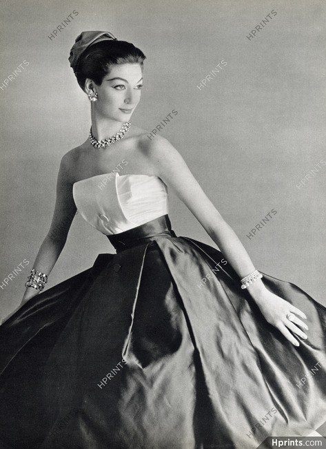 Roger Scémama 1956 Necklace, Bracelet, Evening Dress Maggy Rouff, Photo Pottier