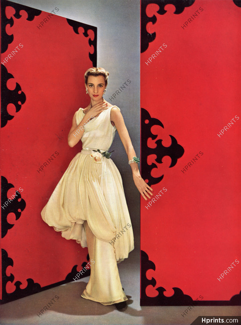 Lucile Manguin 1953 Evening Dress, Mousseline Pétillault