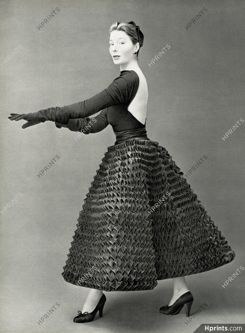 Givenchy 1952 Bettina Graziani, Backless, Black Dress