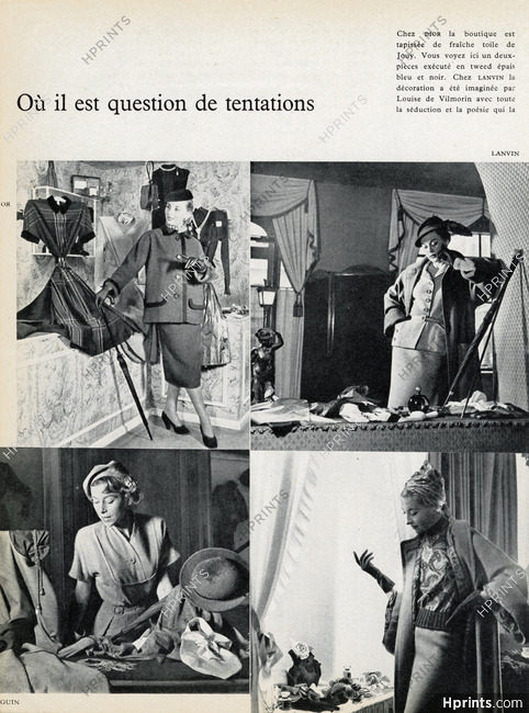 Shop Windows 1950 Dior, Lanvin (Louise de Vilmorin), Manguin, Balmain