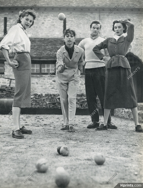 Hermès, Menhert, Balmain 1951 Pétanque, Photo Russel