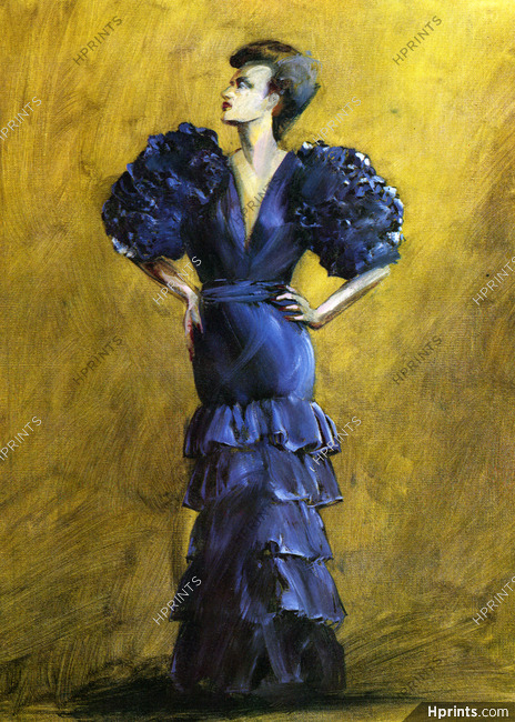 Givenchy 1982 Patrick Arlet, Fashion Illustration