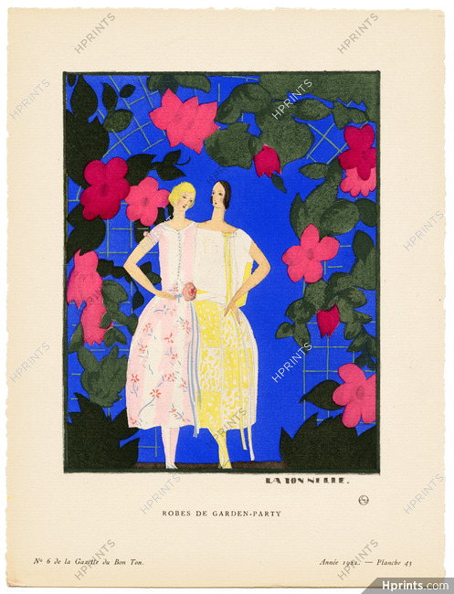 La Tonnelle, 1921 - Marcelle Pichon, Robes de Garden-Party. La Gazette du Bon Ton, n°6 — Planche 43