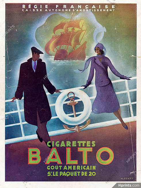 Cigarettes Balto 1933 Max Ponty