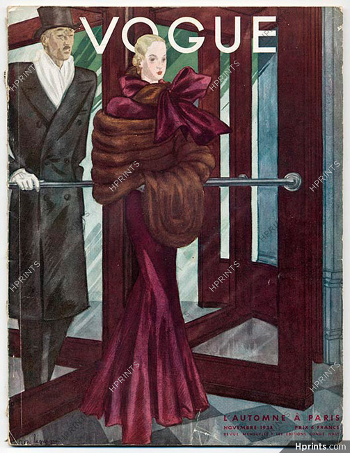 Vogue (Paris) Novembre 1933 Georges Lepape, modèle de Maggy Rouff
