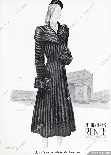Renel (Fur Clothing) 1939 Georges Lepape, Arc de Triomphe