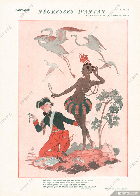 Négresses d'Antan, 1927 - Jean Droit Topless Black dancer, Joséphine Baker