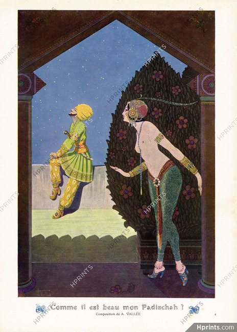 Comme il est beau mon Padischah, 1912 - Armand Vallée Sultan, Persian Costume, Oriental Sexy Girl Topless