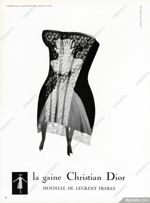 Christian Dior (Lingerie) 1955 Combiné, Dentelles de Leurent Frères, Photo Harry Meerson
