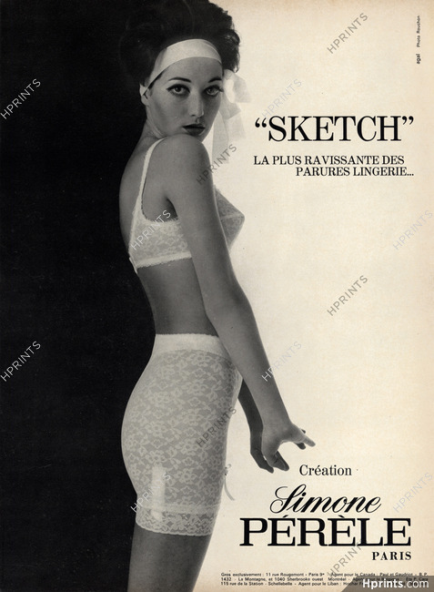Simone Pérèle (Lingerie) 1968 Photo Rouchon, Pantie Girdle, Bra "Sketch"