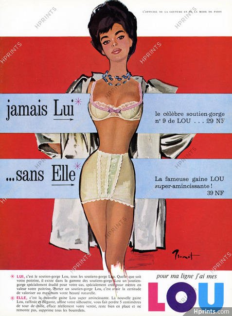 Lou (Lingerie) 1961 Brassiere, Girdle, Jamais Lui Sans Elle, Brénot