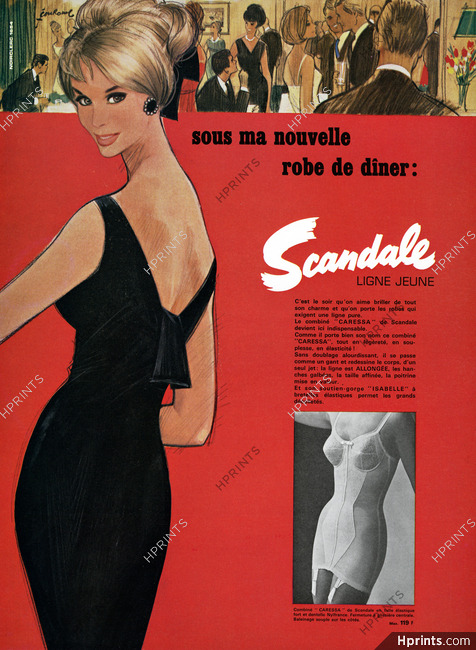 Scandale 1965 Pierre Couronne, Girdle Combiné Caressa