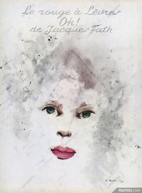 Jacques Fath (Cosmetics) 1956 Oh!, Leonor Fini, Lipstick