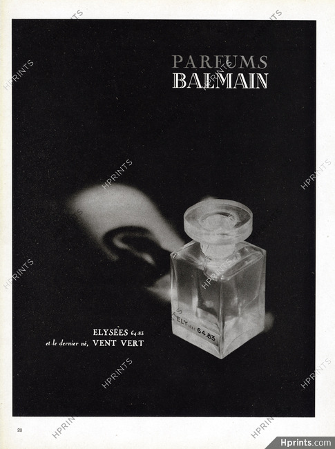 Pierre Balmain (Perfumes) 1947 Elysées 64-83