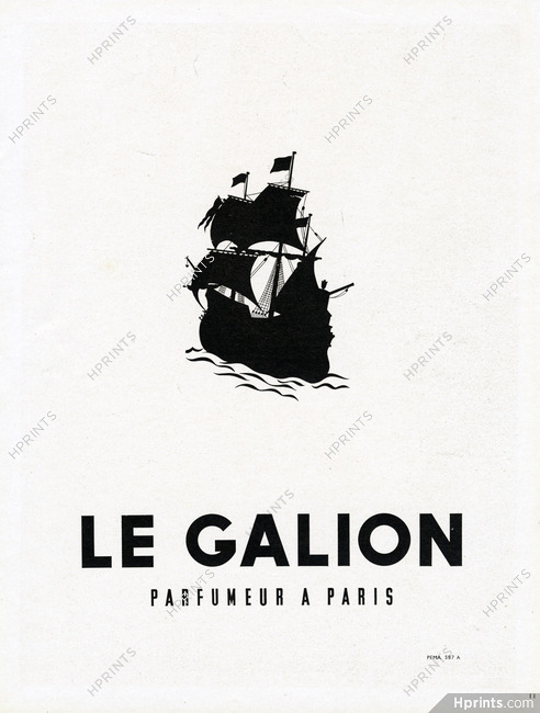 Le Galion (Perfumes) 1946 Boat, Label