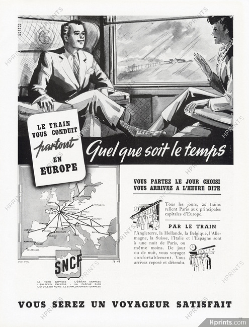 SNCF 1949 Le Train Vous Conduit Partout en Europe, Cheval Batany