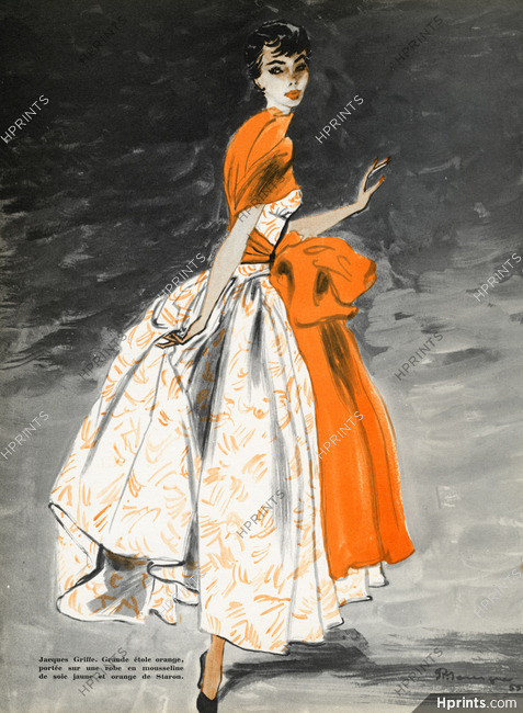 Jacques Griffe 1955 Evening Gown, Pierre Mourgue